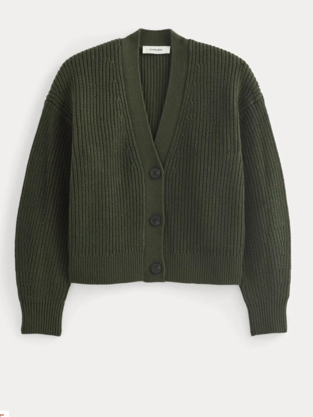 Everlane the boxy cardigan in everyday cotton green chunky knit size M new - Picture 2 of 9